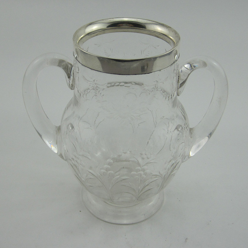 Silver and Crystal Cut Glass Vase by John Grinsell & Son (1900)