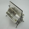 Unusual Victorian Silver Plated Biscuit Box with Thatched Roof Effect