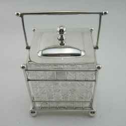 Stylish Victorian Atkin Brothers Biscuit Box with Pull Off Lid (c.1890)