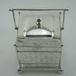 Stylish Victorian Atkin Brothers Biscuit Box with Pull Off Lid