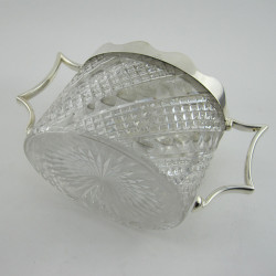 Very Nice Quality Victorian Silver Plated and Cut Glass Biscuit Box