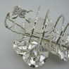 Decorative Victorian Silver Plated Rustic Clover Leaf Toast Rack