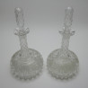Beautiful Pair of Late Victorian Engraved Glass Decanters