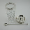 Handsome Tall Cut Glass and Silver Plated Jigger or Cocktail Shaker