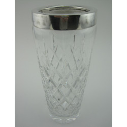Handsome Tall Cut Glass and Silver Plated Jigger or Cocktail Shaker
