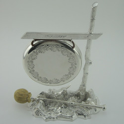 Unusual Novelty Victorian Silver Plated Table Gong (c.1895)