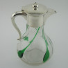 John Grinsell & Son Silver Plated Claret Jug with Applied Green Leaf Decoration (c.1895)