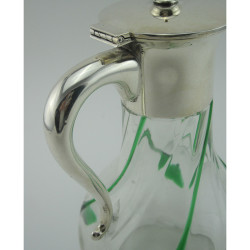John Grinsell & Son Silver Plated Claret Jug with Applied Green Leaf Decoration