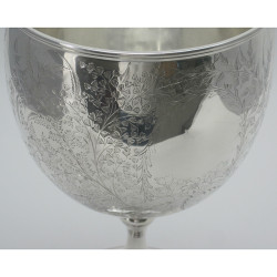 Decorative Large Victorian Silver Plated Goblet or Trophy Cup