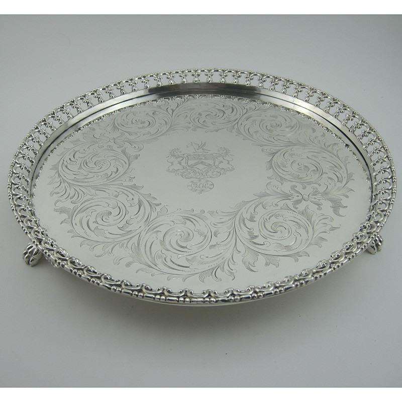 Superb Quality 35.5cm (14") Victorian Silver Plated Salver (c.1895)