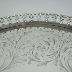 Superb Quality 35.5cm (14") Victorian Silver Plated Salver