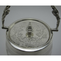 Decorative and Good Quality Victorian Glass and Silver Plated Barrel