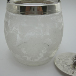 Decorative and Good Quality Victorian Glass and Silver Plated Barrel