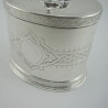 Charming Victorian Oval Silver Plated Tea Caddy