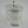 Charming Victorian Oval Silver Plated Tea Caddy