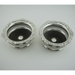 Pair of Edwardian High Silver Plated Coasters (c.1910)