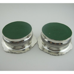 Pair of Edwardian High Silver Plated Coasters