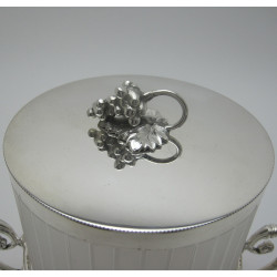 Stylish Frosted Glass and Silver Plated Biscuit Barrel
