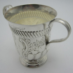 Charming Silver Plated Queen Ann Style Porringer with Two Scroll Handles