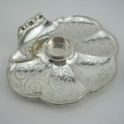 Victorian Silver Plated Single Glass Bottle Inkstand