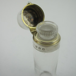 Pretty Silver Topped Perfume Bottle with a Circle of Paste Diamonds