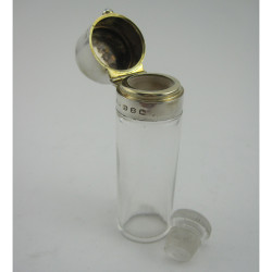 Pretty Silver Topped Perfume Bottle with a Circle of Paste Diamonds