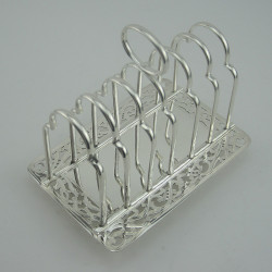 Pretty Victorian Silver Plated Toast Rack (c.1885).
