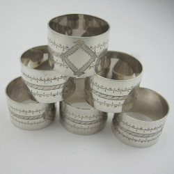 Unusual Boxed Late Victorian Silver Plated Napkin Rings