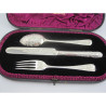 Beautiful Sterling Silver Victorian Boxed Christening Set