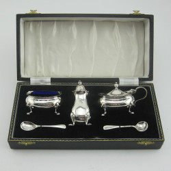 Charming Vintage Sterling Silver Three Piece Condiment Set (1962)