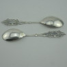 Edwardian Sterling Silver Two Piece Boxed Spoon Set