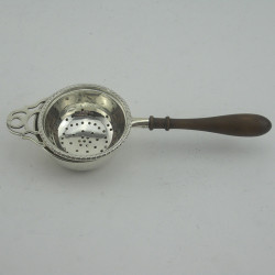 Sterling Silver Tea Strainer with Cylindrical Plain Bowl (1955)