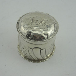 Pretty Victorian Sterling Silver Dressing Table Pot