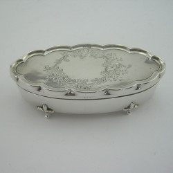 Antique Sterling Silver Oval Jewellery Box (1913)