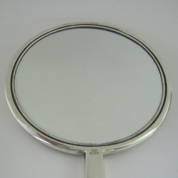Art Deco Style Sterling Silver Hand Mirror