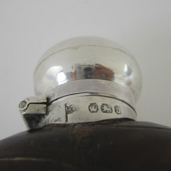 Victorian Sterling Silver Hip Flask in an Oval Form