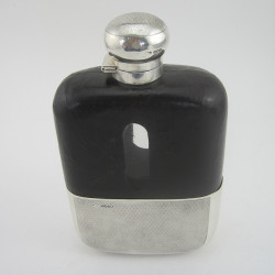 Impressive Large Goliath Sterling Silver Hip Flask (1922 and 1935)