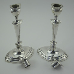 Elegant Pair of Thomas Bradbury & Son Silver Candlesticks