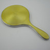 Beautiful Yellow Guilloche Enamel Silver Hand Mirror (1962)