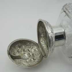 Good Quality Victorian Sterling Silver and Cut Glass Perfume Bottle