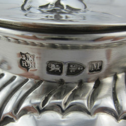 Decorative Victorian Sterling Silver Bombe Shaped Tea Caddy