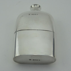 Superb Quality Victorian Sterling Silver Hip Flask (1884)