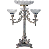 Antique Silver Plate Centrepiece Epergne with Camels and Cut Glass Bowls