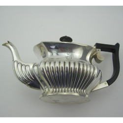 Late Victorian Sterling Silver Bachelor Three Piece Tea Set