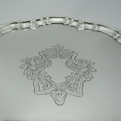 George II Style Circular Sterling Silver Salver