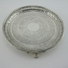 Pretty Victorian Sterling Silver Circular Salver (1890)