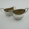 Victorian Sterling Silver Queen Anne Style Bachelor Three Piece Tea Set