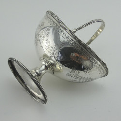 Elegant Victorian Sterling Silver Oval Sugar Basket