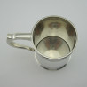 Handsome Plain Cylindrical Reeded Body Sterling Silver Pint Mug