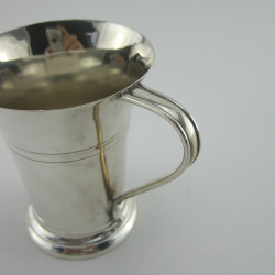 Plain Sterling Silver Christening Mug in Trumpet Shaped Form